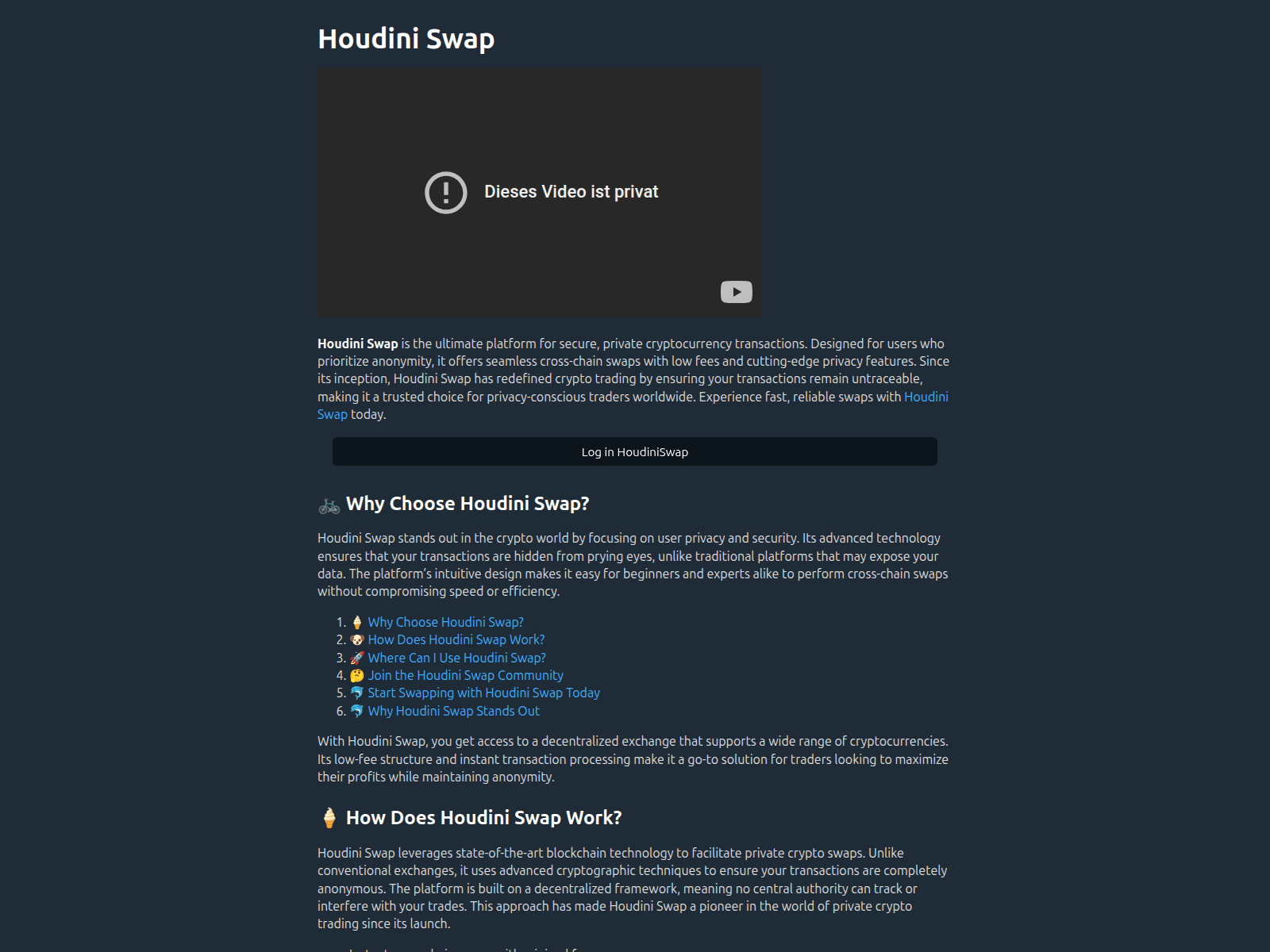 Screenshot of houdiniswaps.org