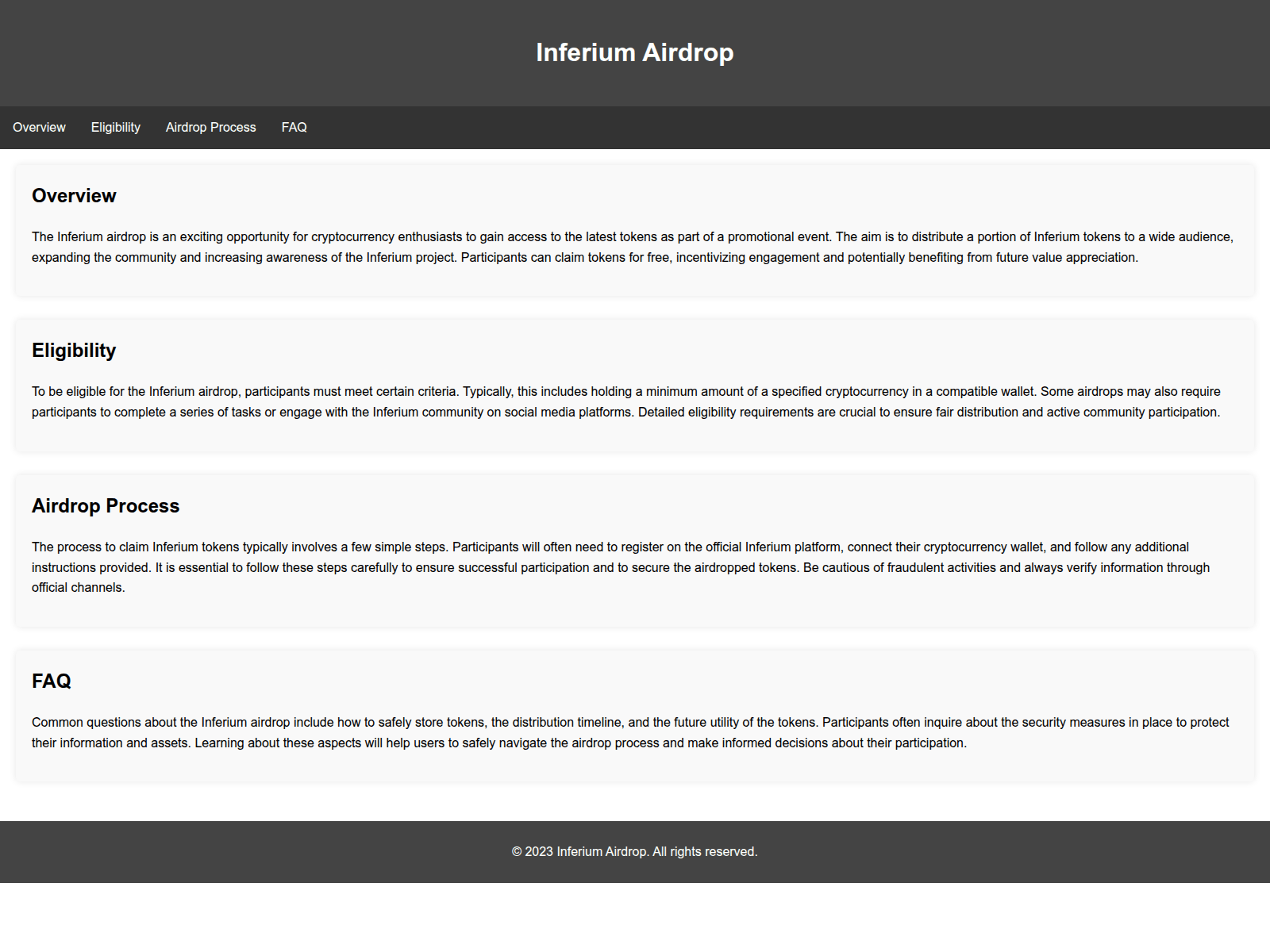 Screenshot of airdropinferium.live