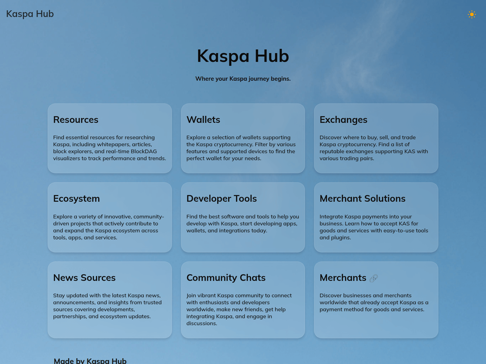 Screenshot of kaspahub.org