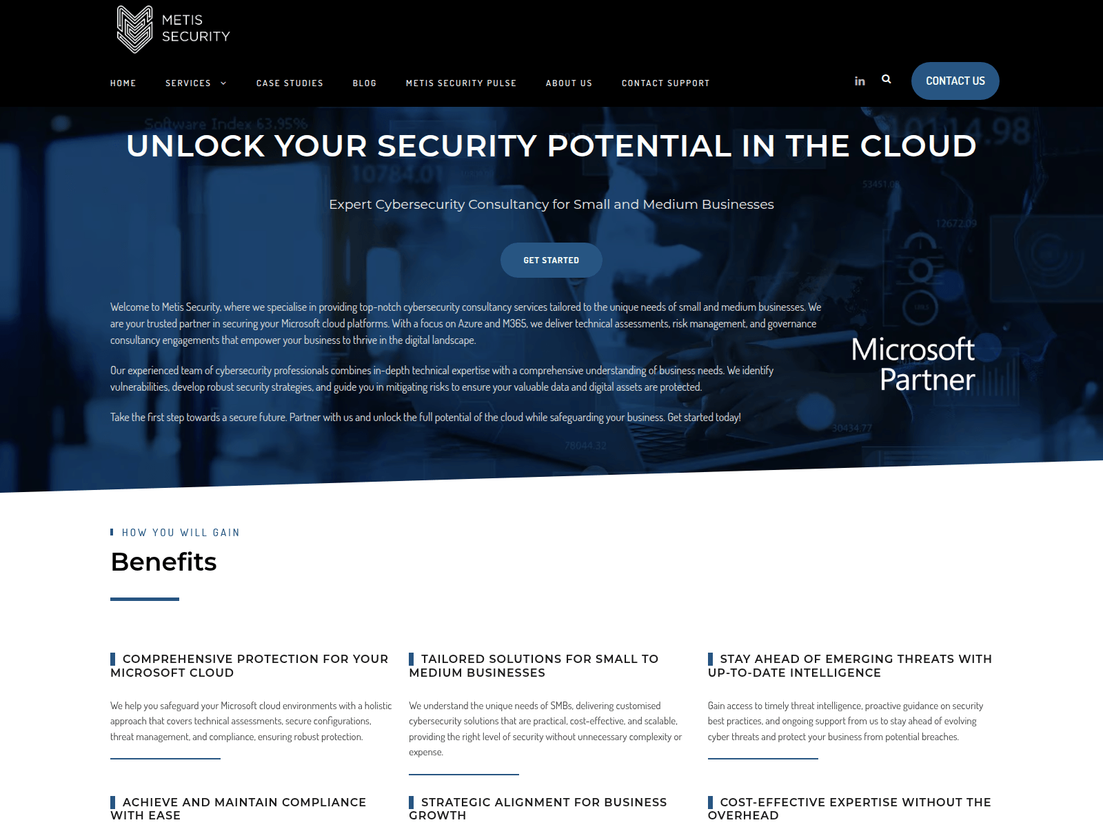 Screenshot of metis-security.co.uk