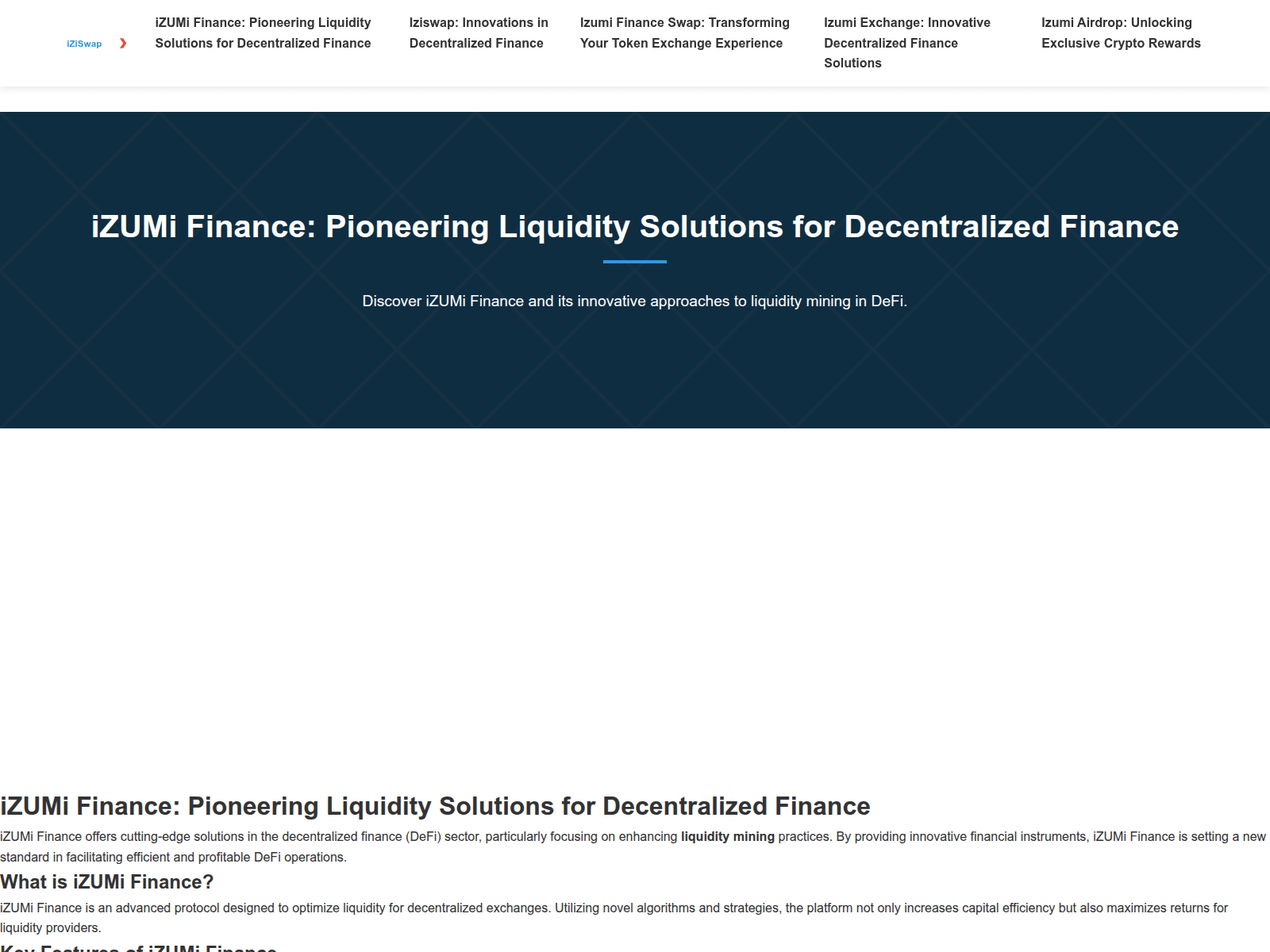 Forensic screenshot of izumi-finance.org
