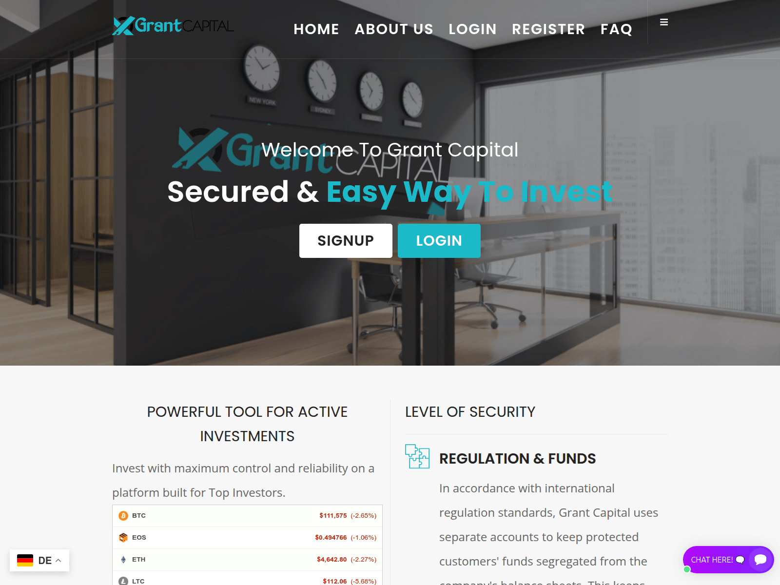 Screenshot of grantcapitalinvestment.com