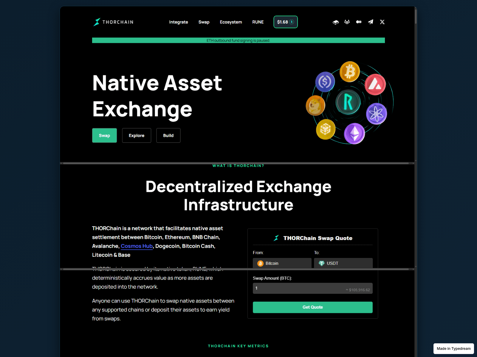 Screenshot of thorchain-wallet-faq.typedream.app