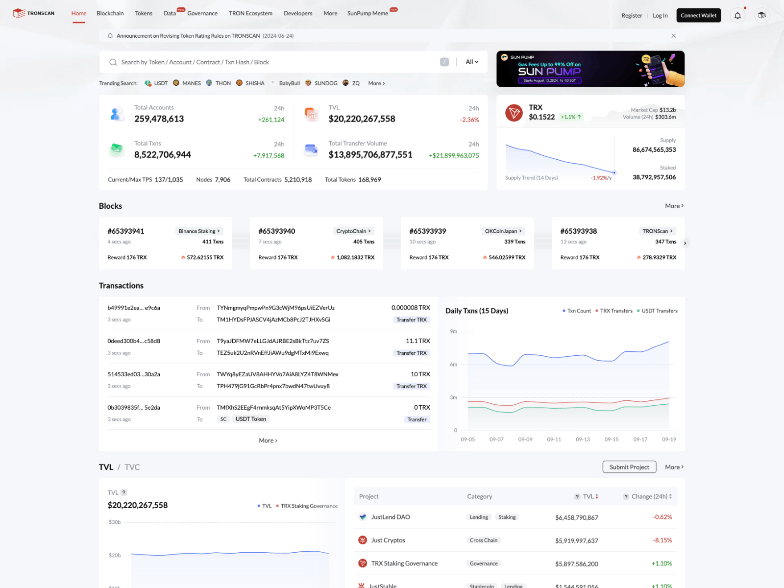 Screenshot of tr0nscan.github.io