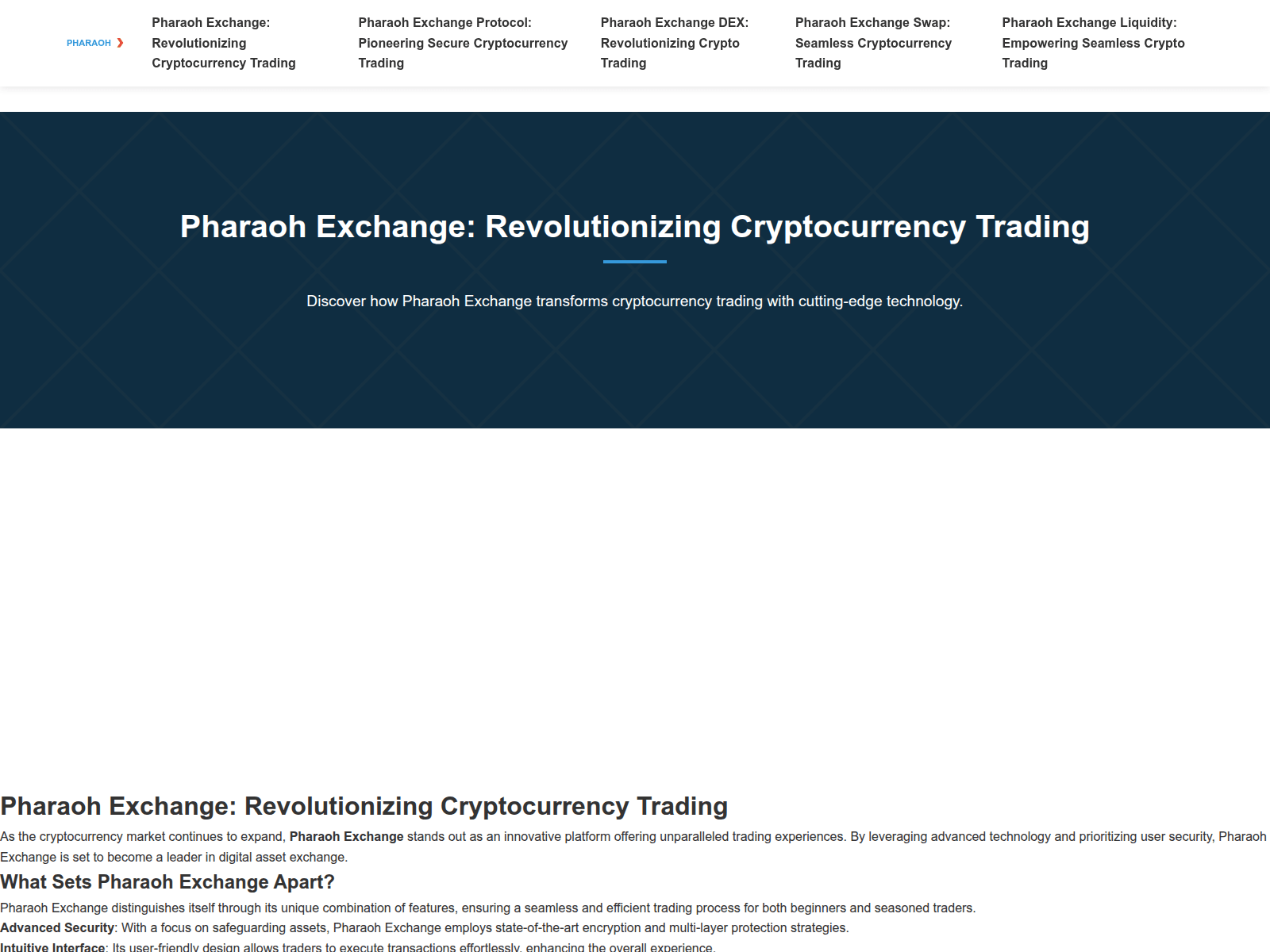 Screenshot of pharaoh.finance