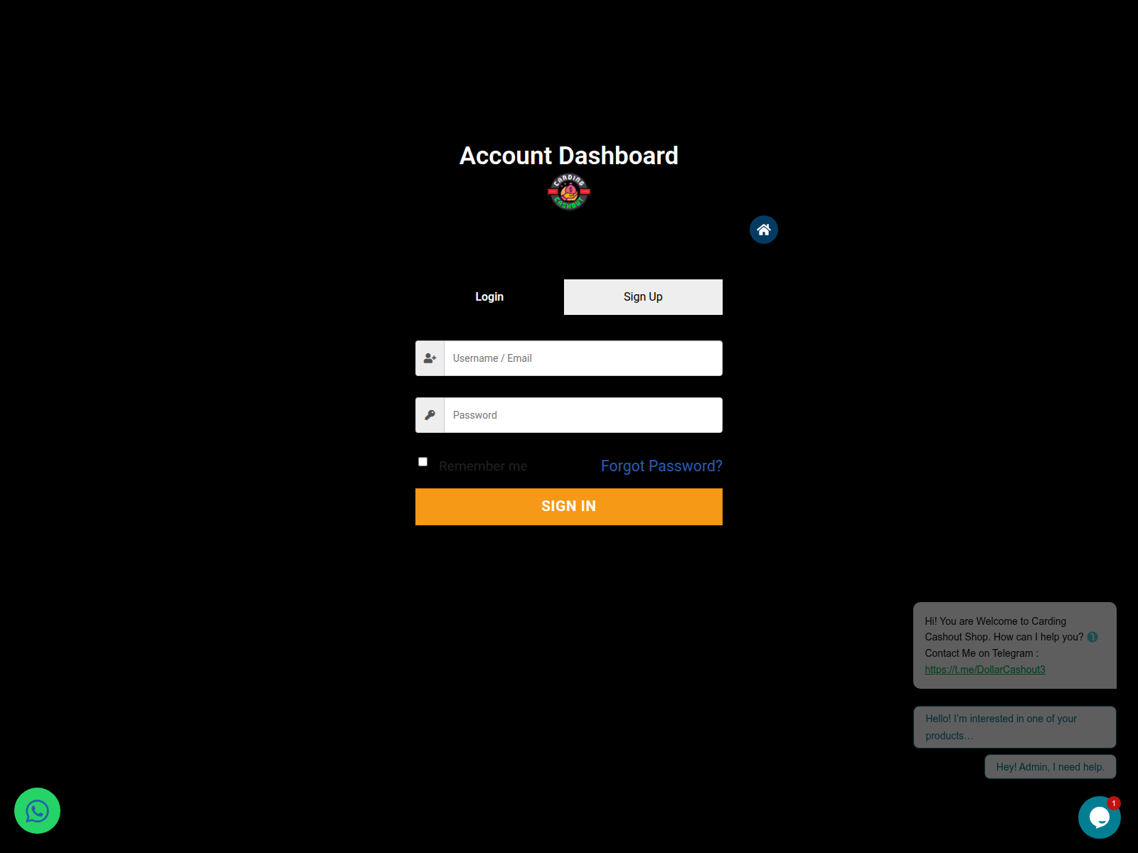 Screenshot of cardingcashout.com