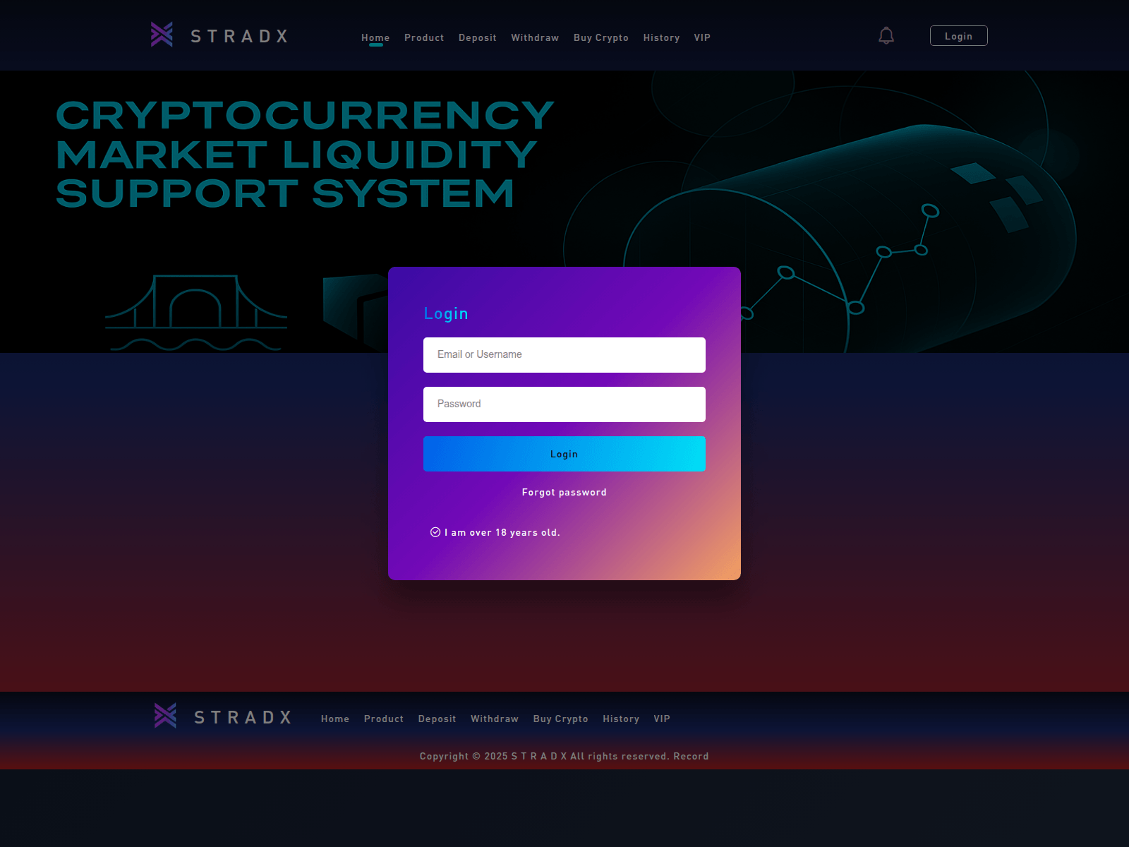 Screenshot of app.stradxlayer.com