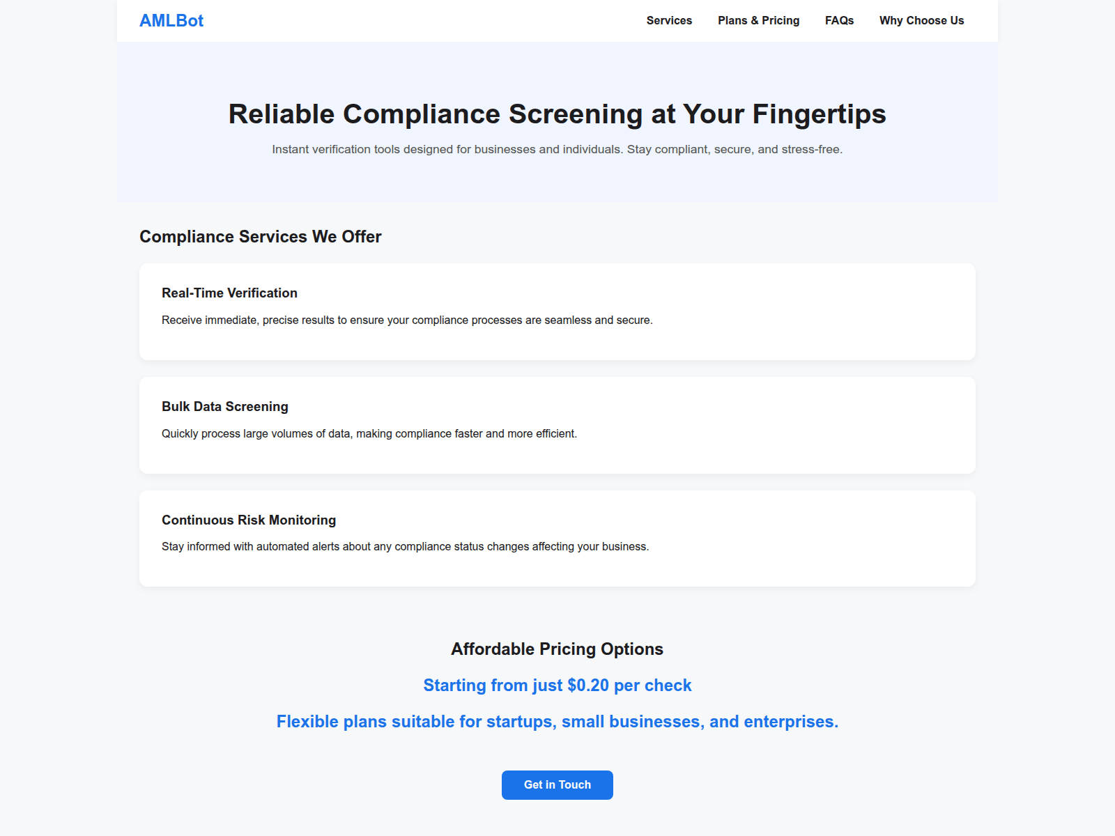 Screenshot of amltrust.world