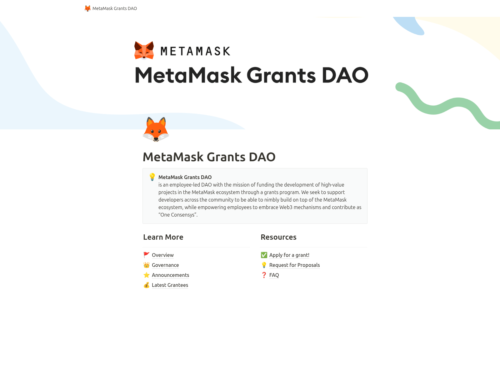 Screenshot of metamaskgrants.com
