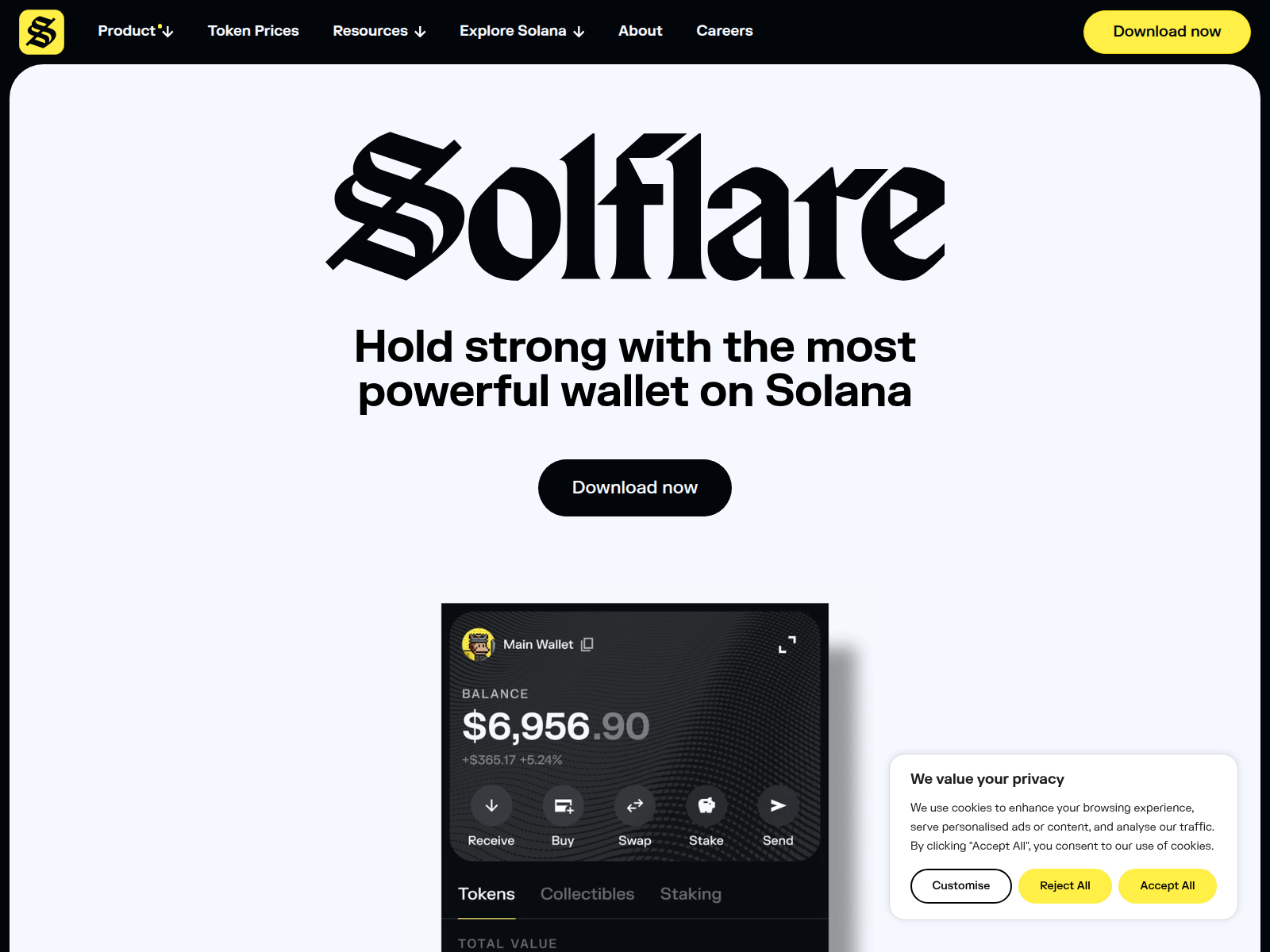 Screenshot of solflare.sale