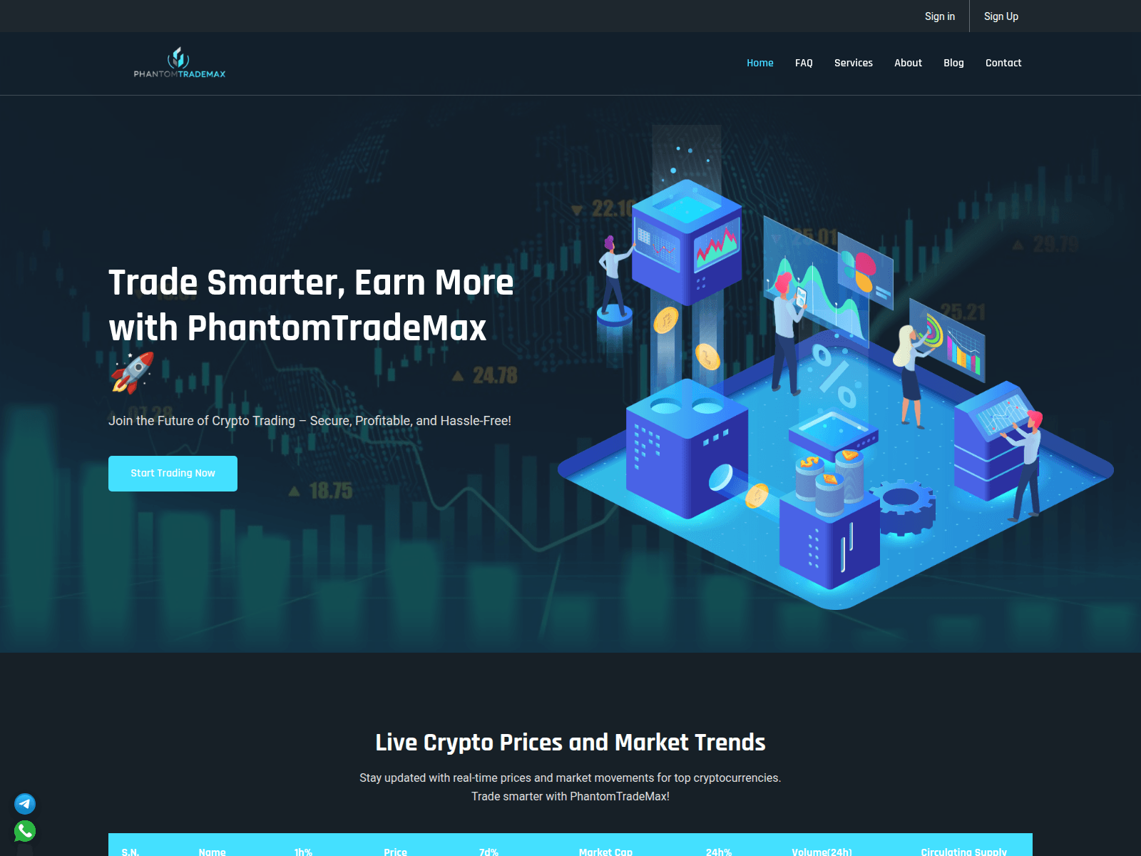 Screenshot of phantomtrademax.com