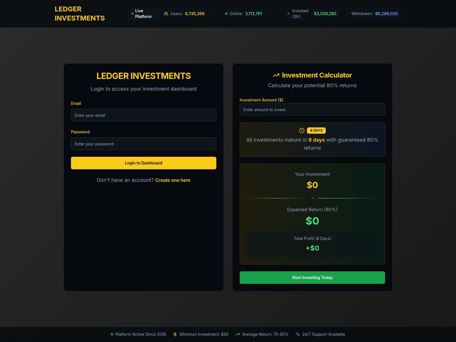 Screenshot of exploreledger.net