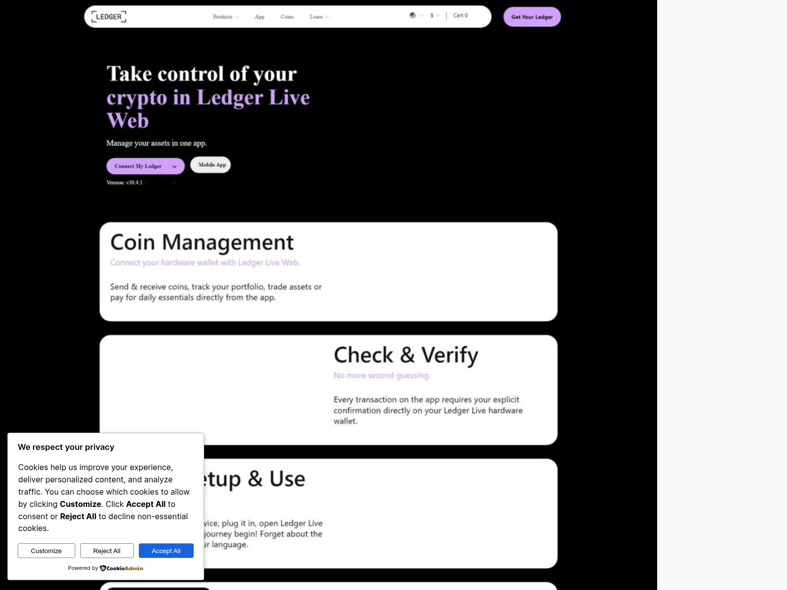 Screenshot of ledgerappservices.com