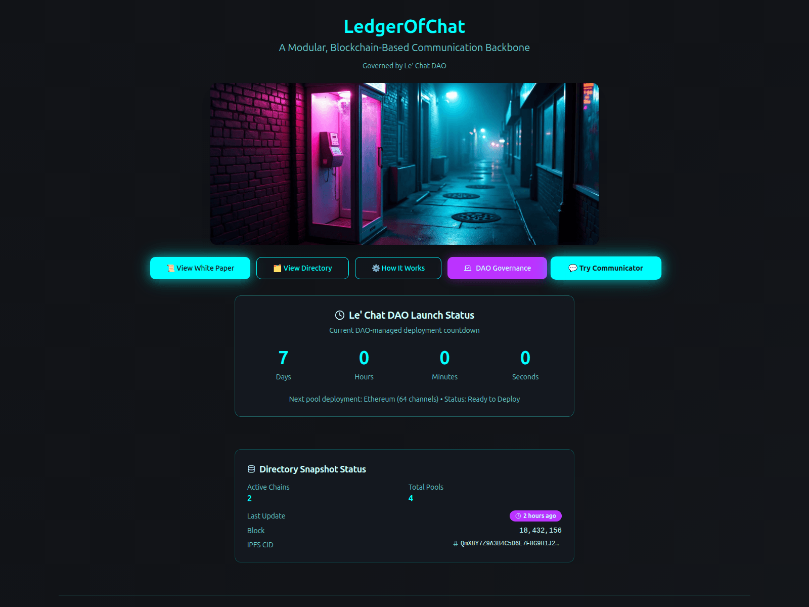 Screenshot of ledgerofchat.com