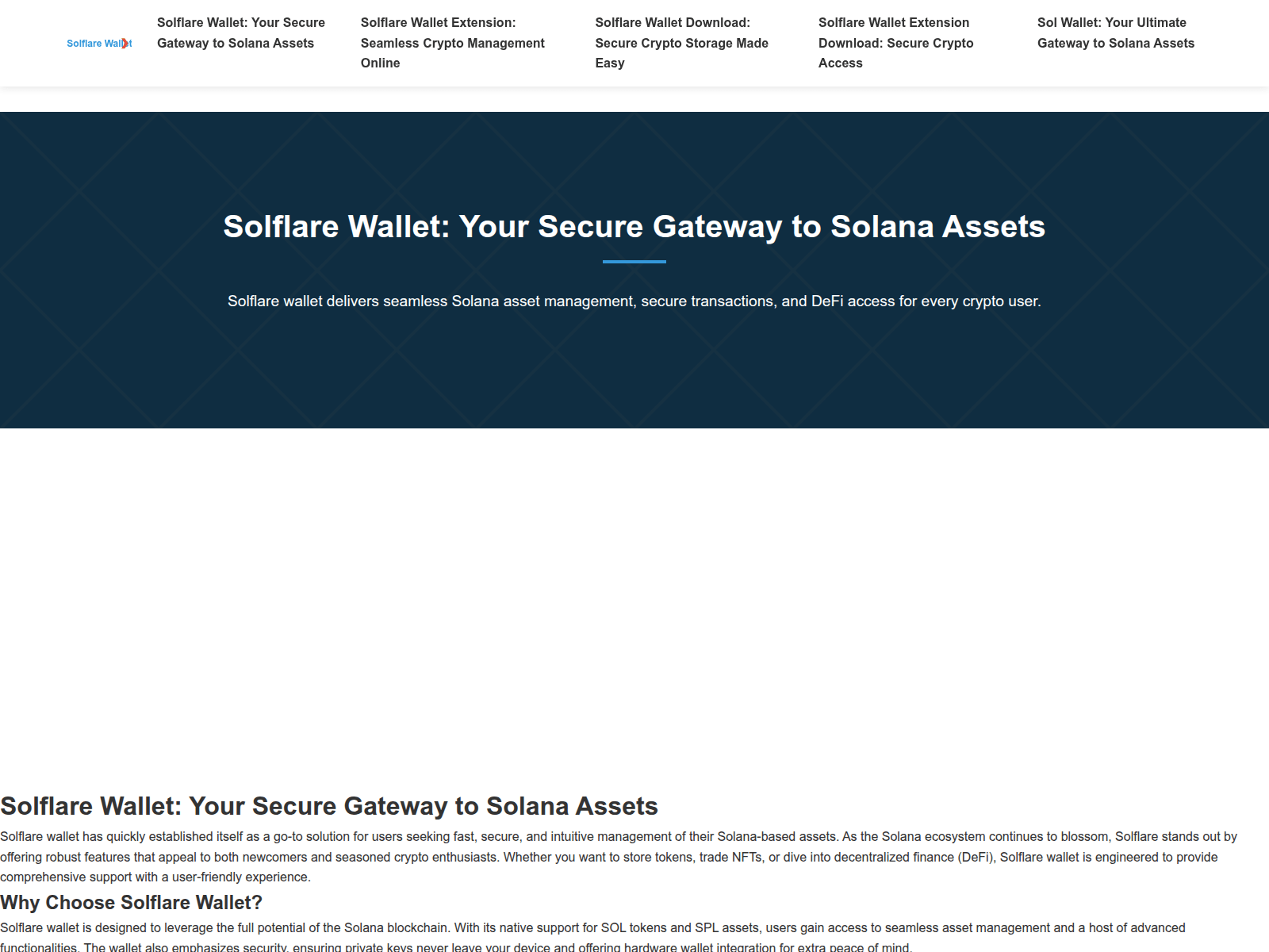 Screenshot of web-solflare-wallet.com