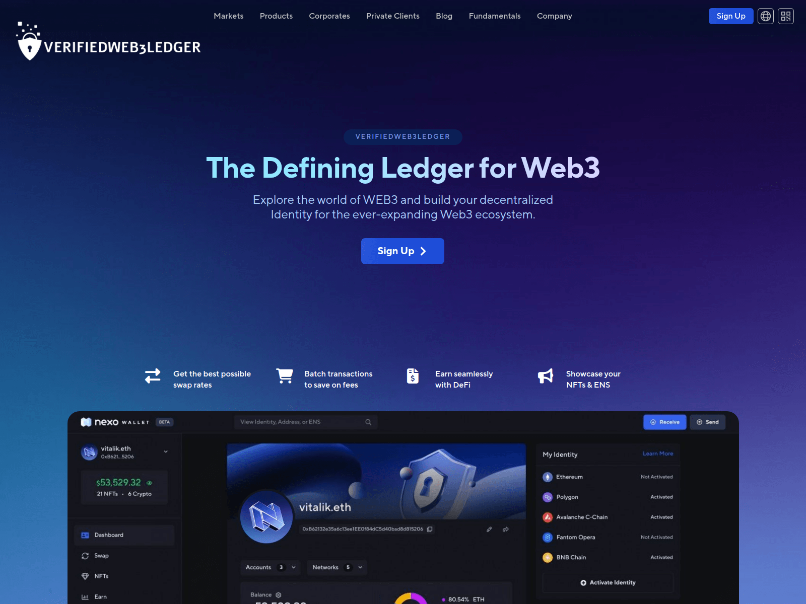 Screenshot of verifiedweb3ledger.com
