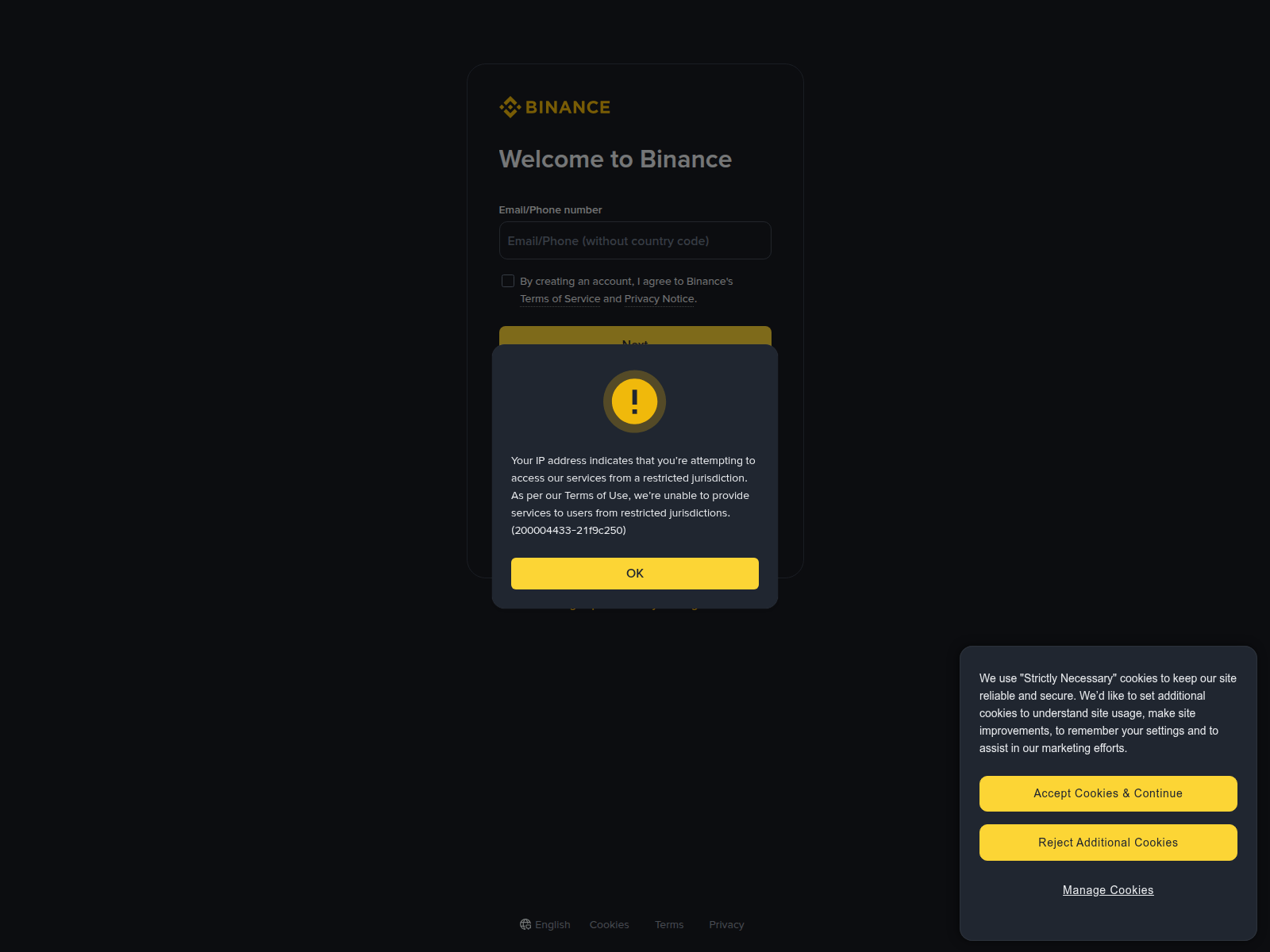 Screenshot of binancect.com