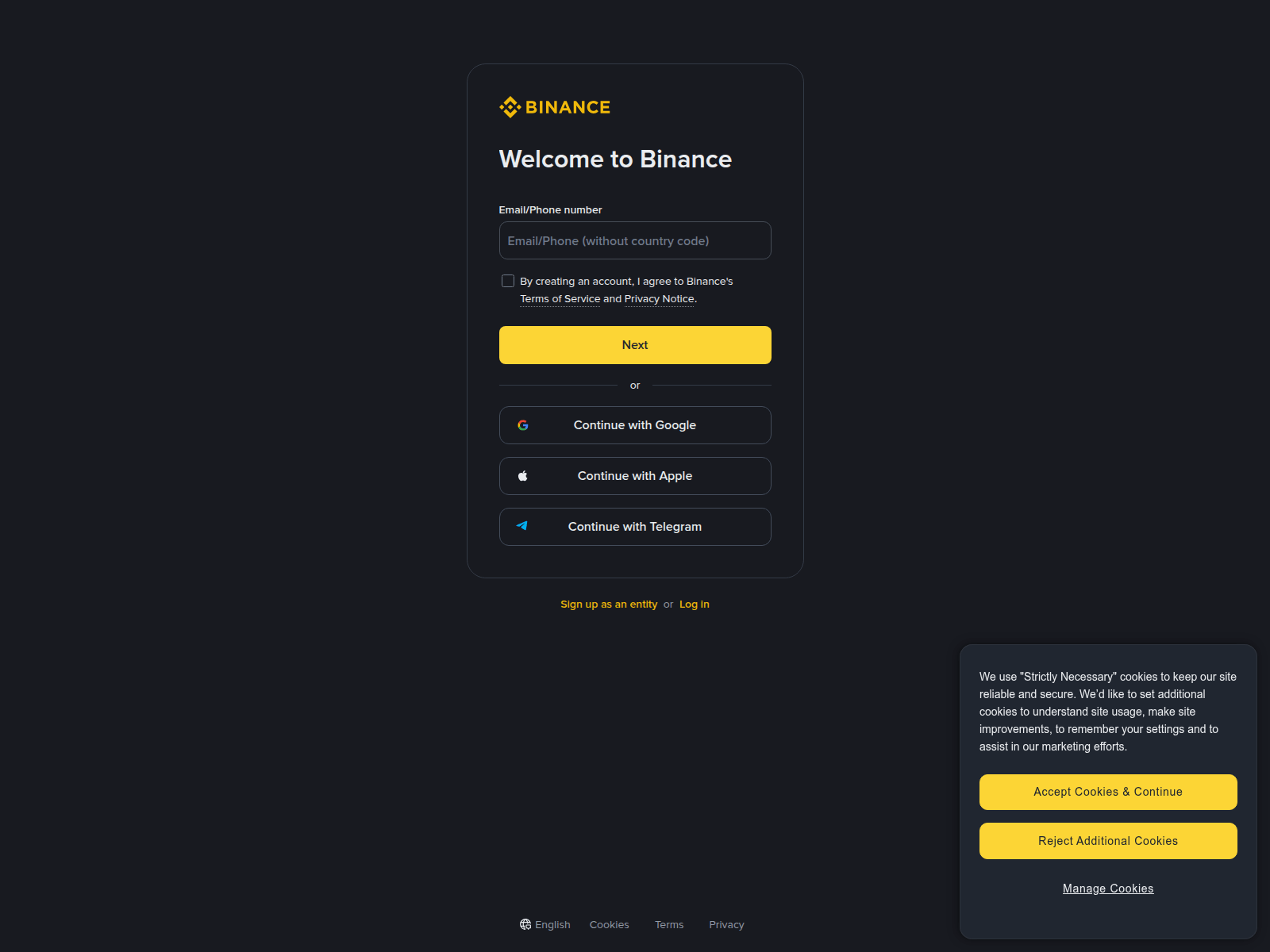 Forensic screenshot of binancekr.com