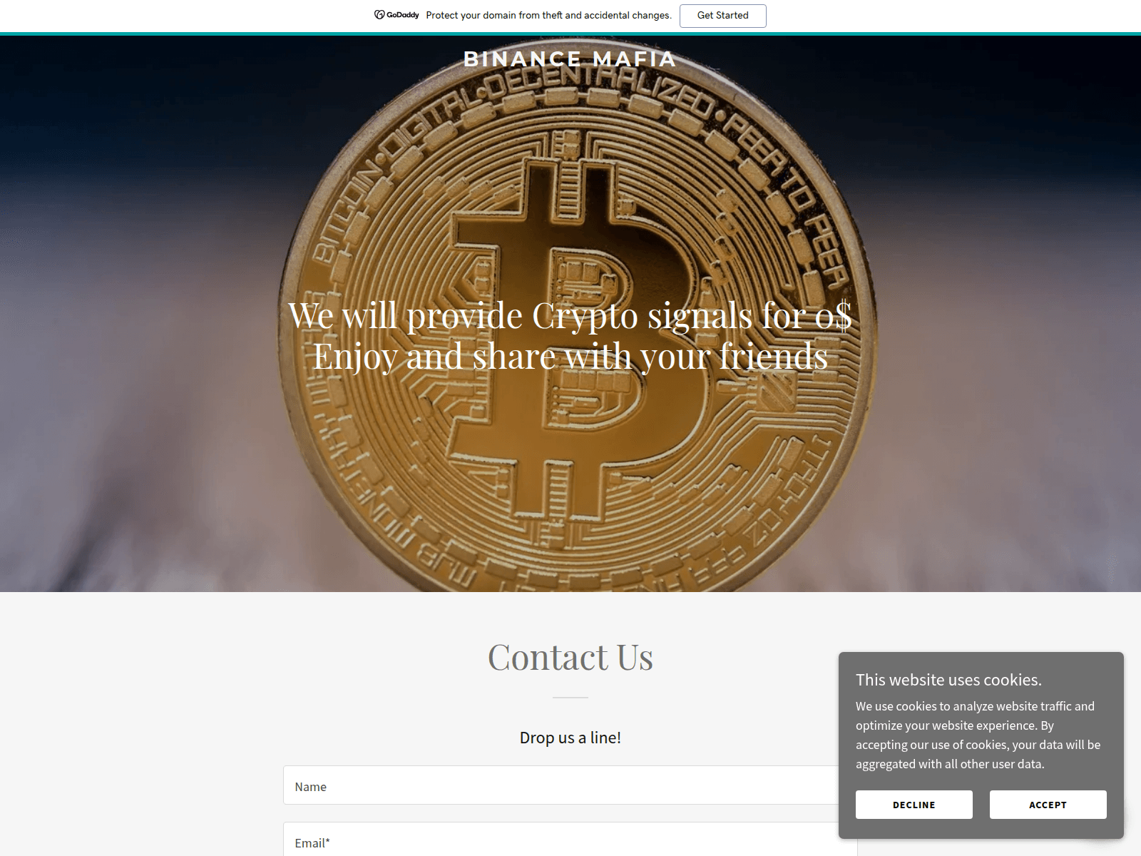 Screenshot of binancemafia.com
