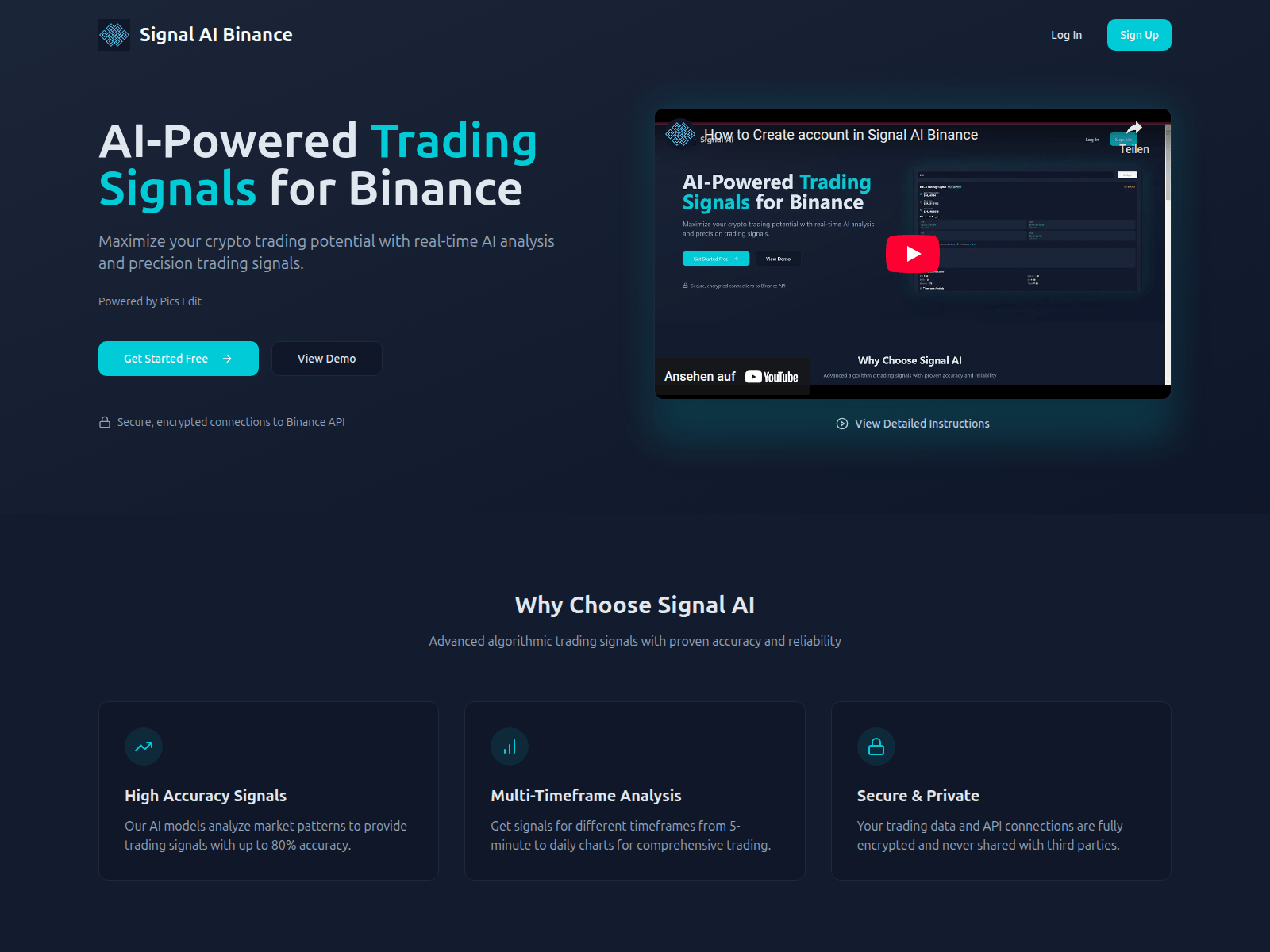 Screenshot of signalai-binance.com