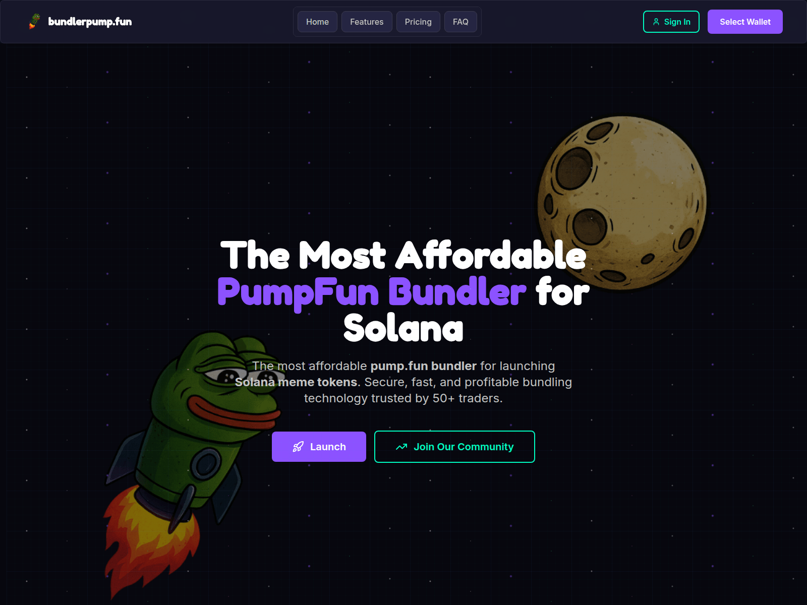 Screenshot of bundlerpump.fun