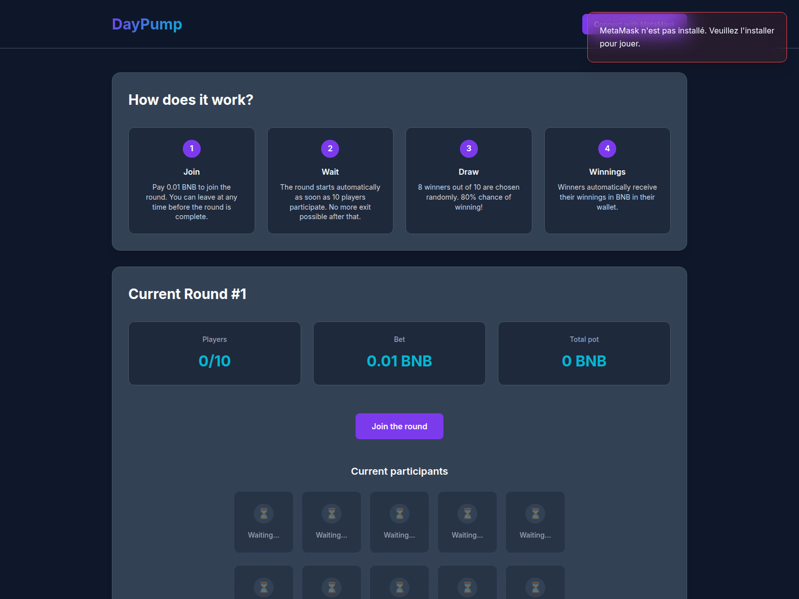 Screenshot of daypump.app