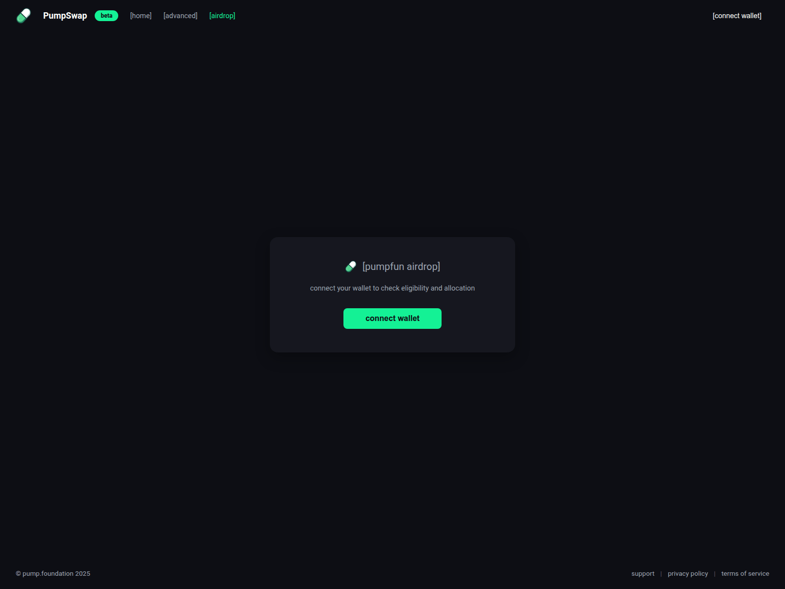 Screenshot of elegible-pump.fun
