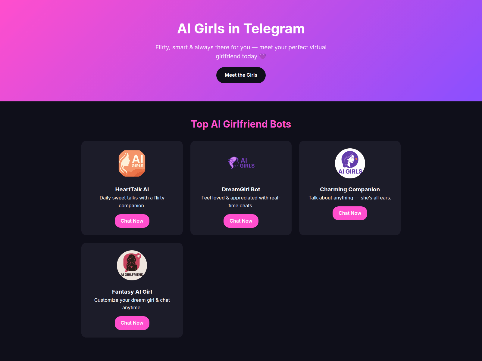 Screenshot of aigirlfriend-telegram.chat