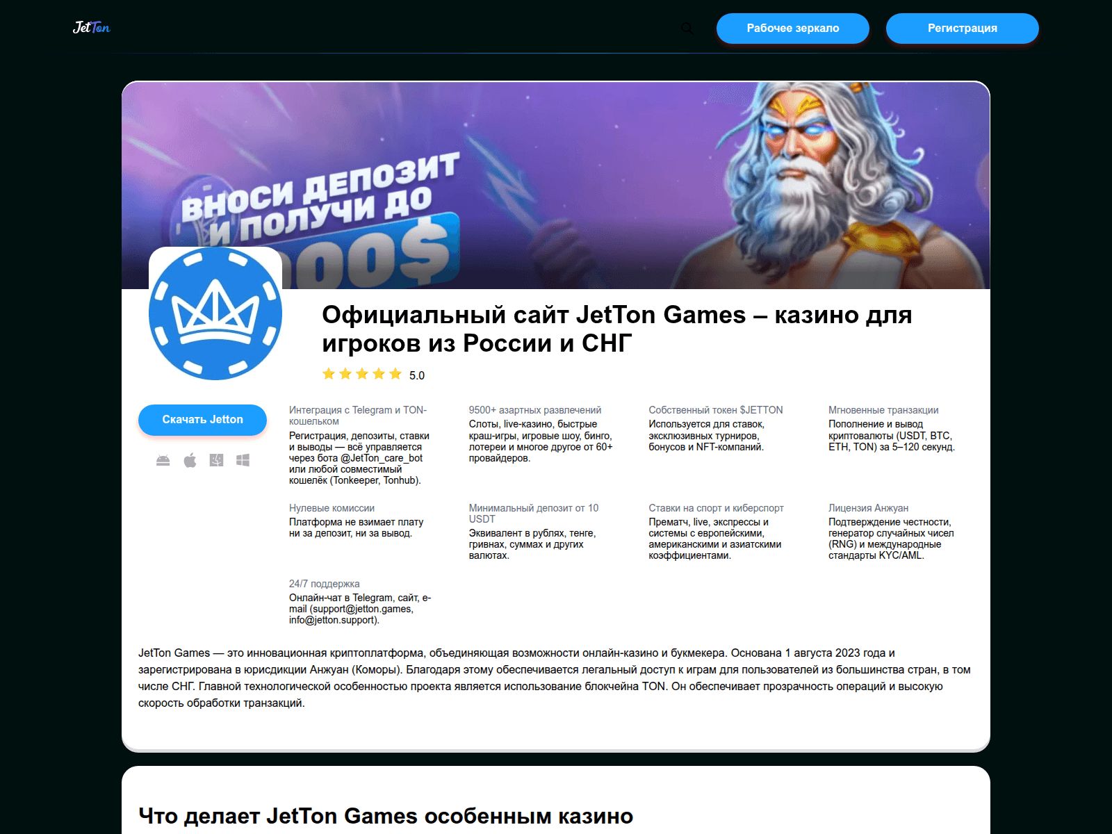 Screenshot of jetton-telegram.net