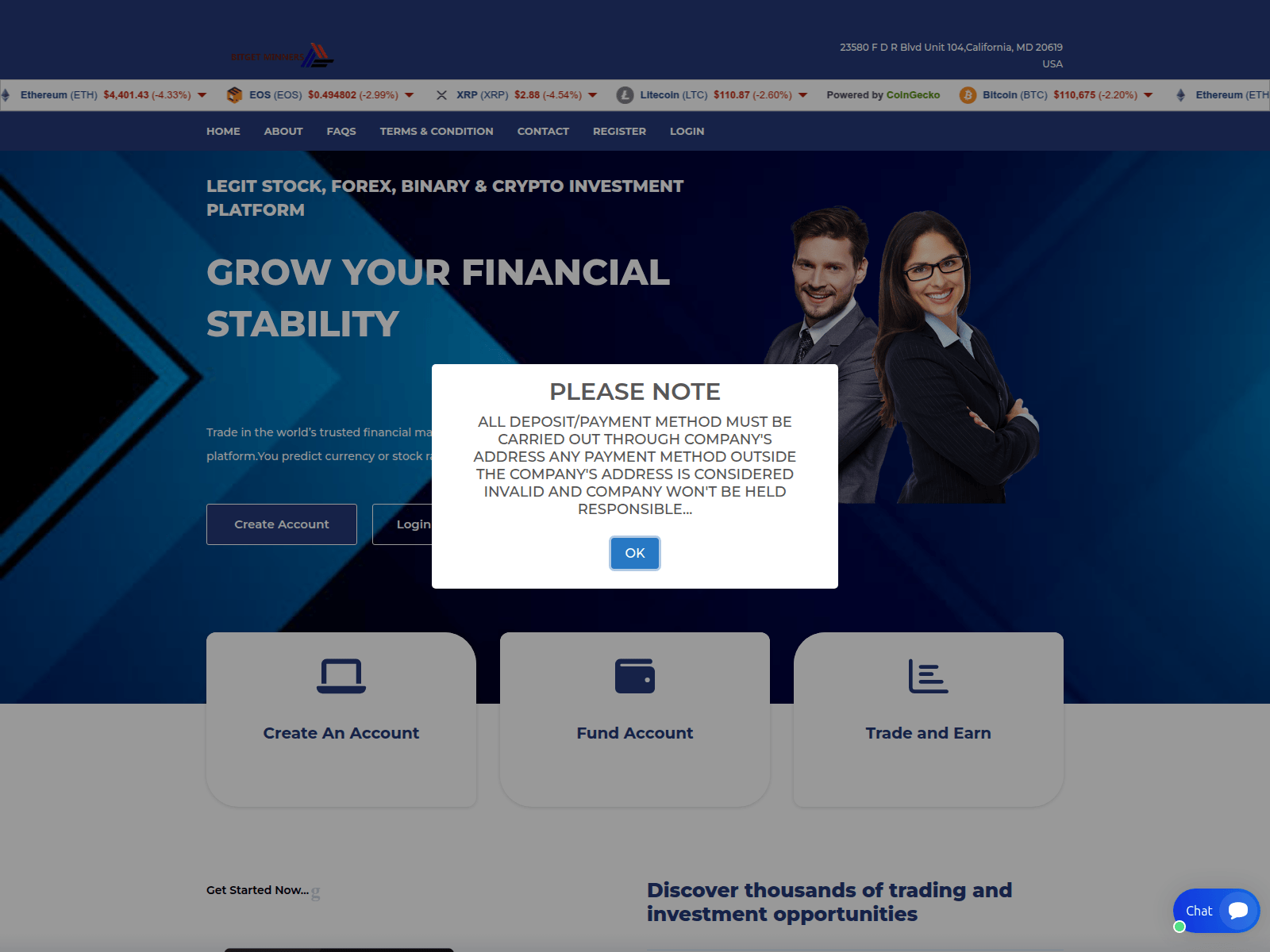 Screenshot of bitgetminner.info