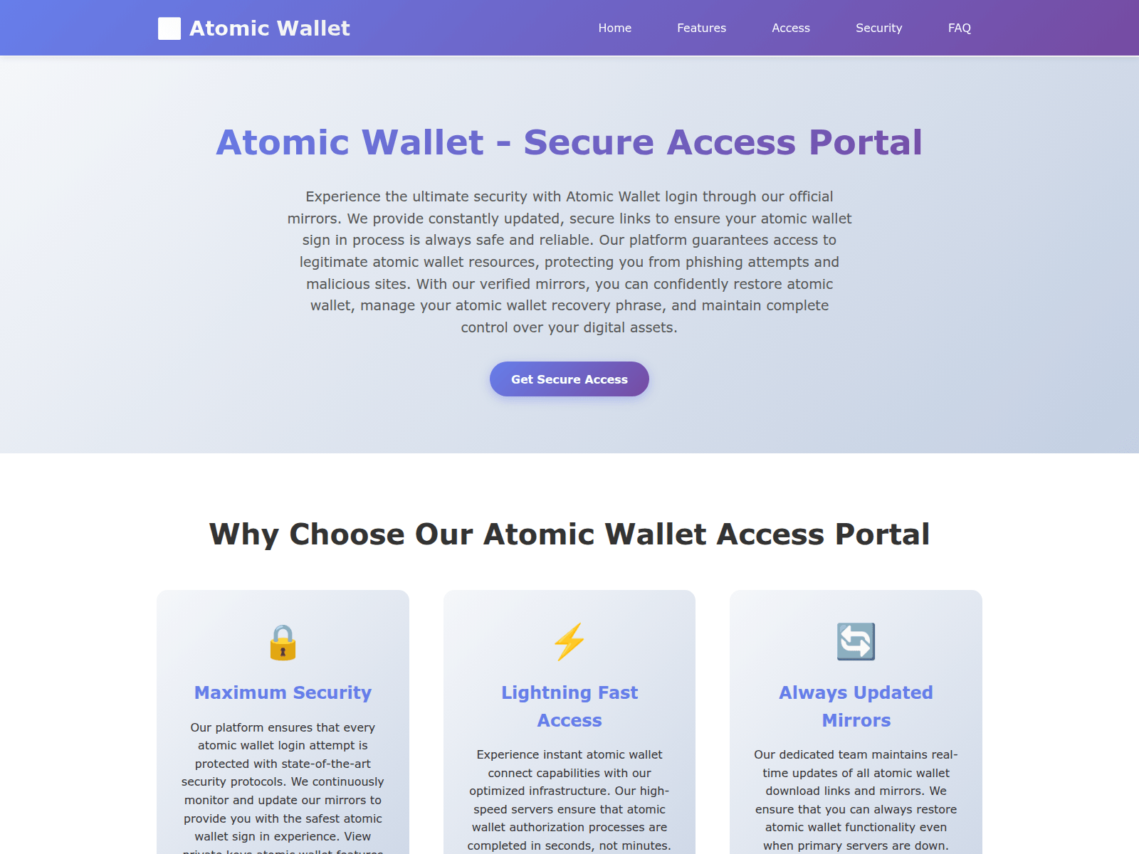 Screenshot of atomicwallets.org