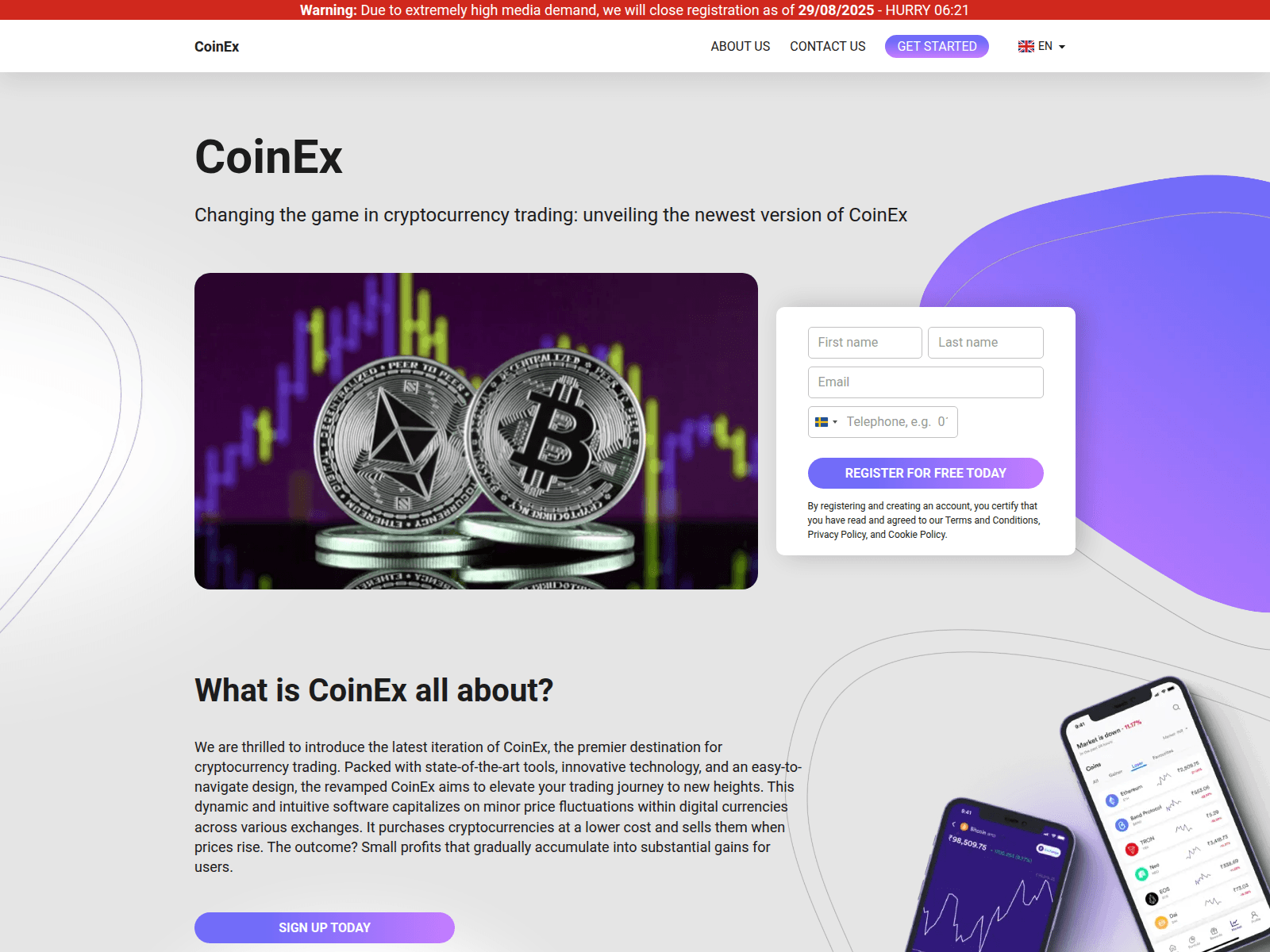 Screenshot of coinexapp.ru