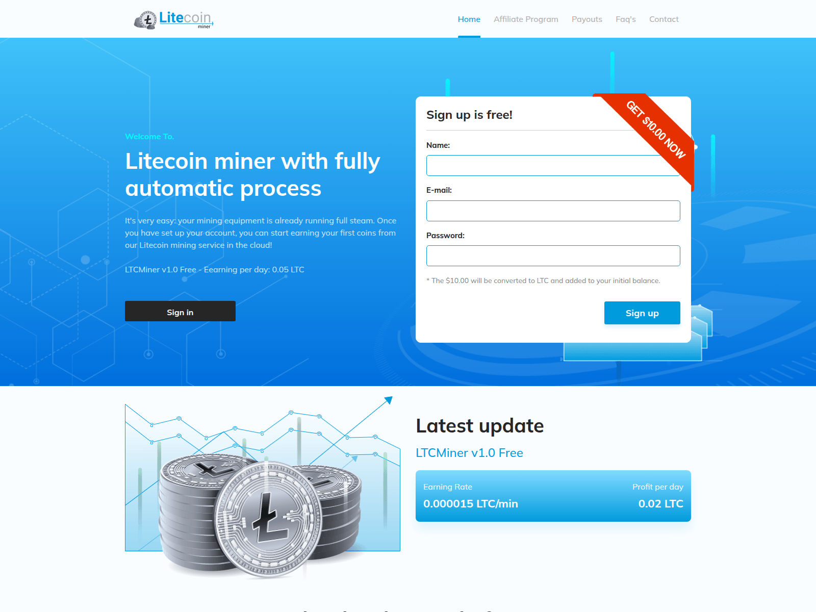 Screenshot of ltcminer.com