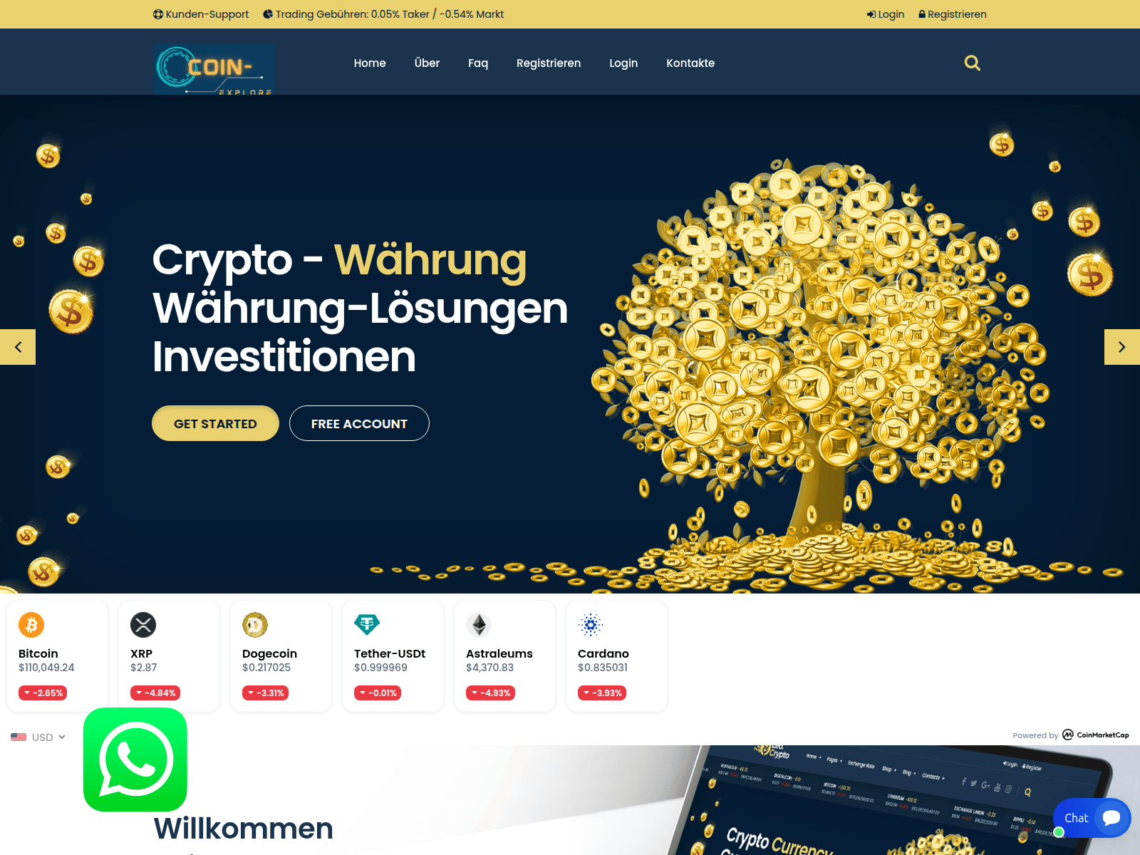 Screenshot of coinexplorehub.com