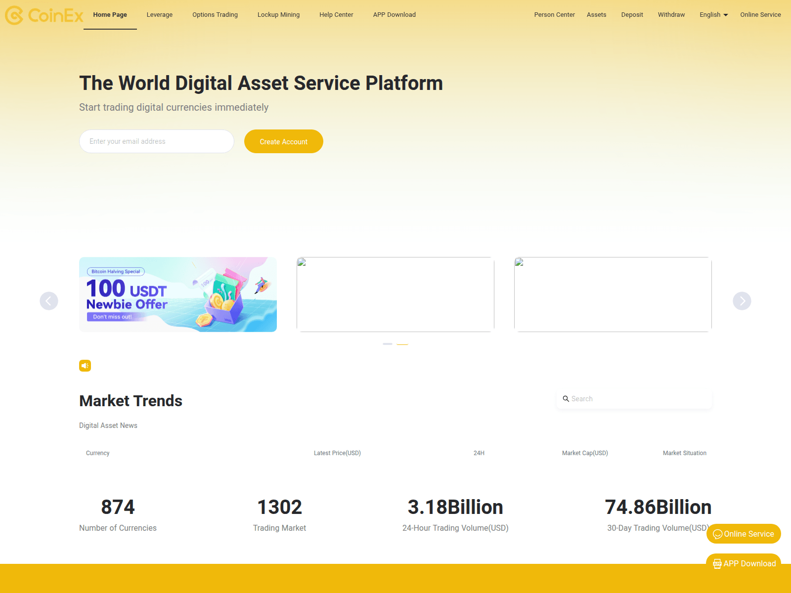 Screenshot of coinexwa.com