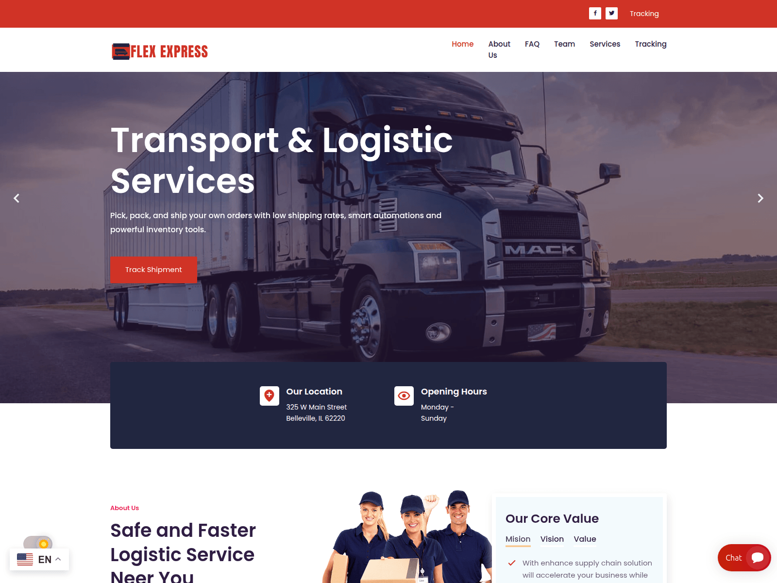 Screenshot of flex-express.com