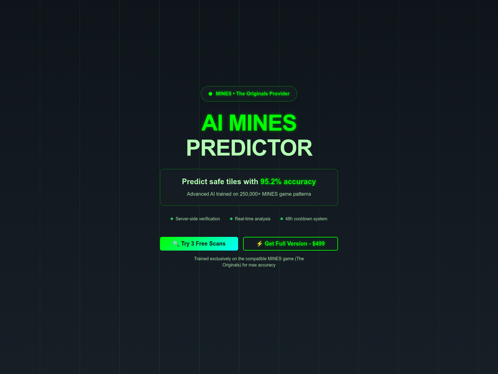 Screenshot of minesai.io