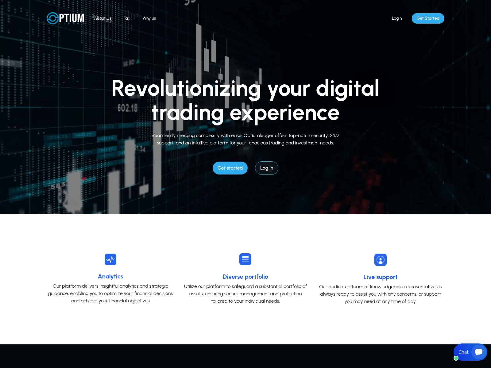 Screenshot of optiumledger.com