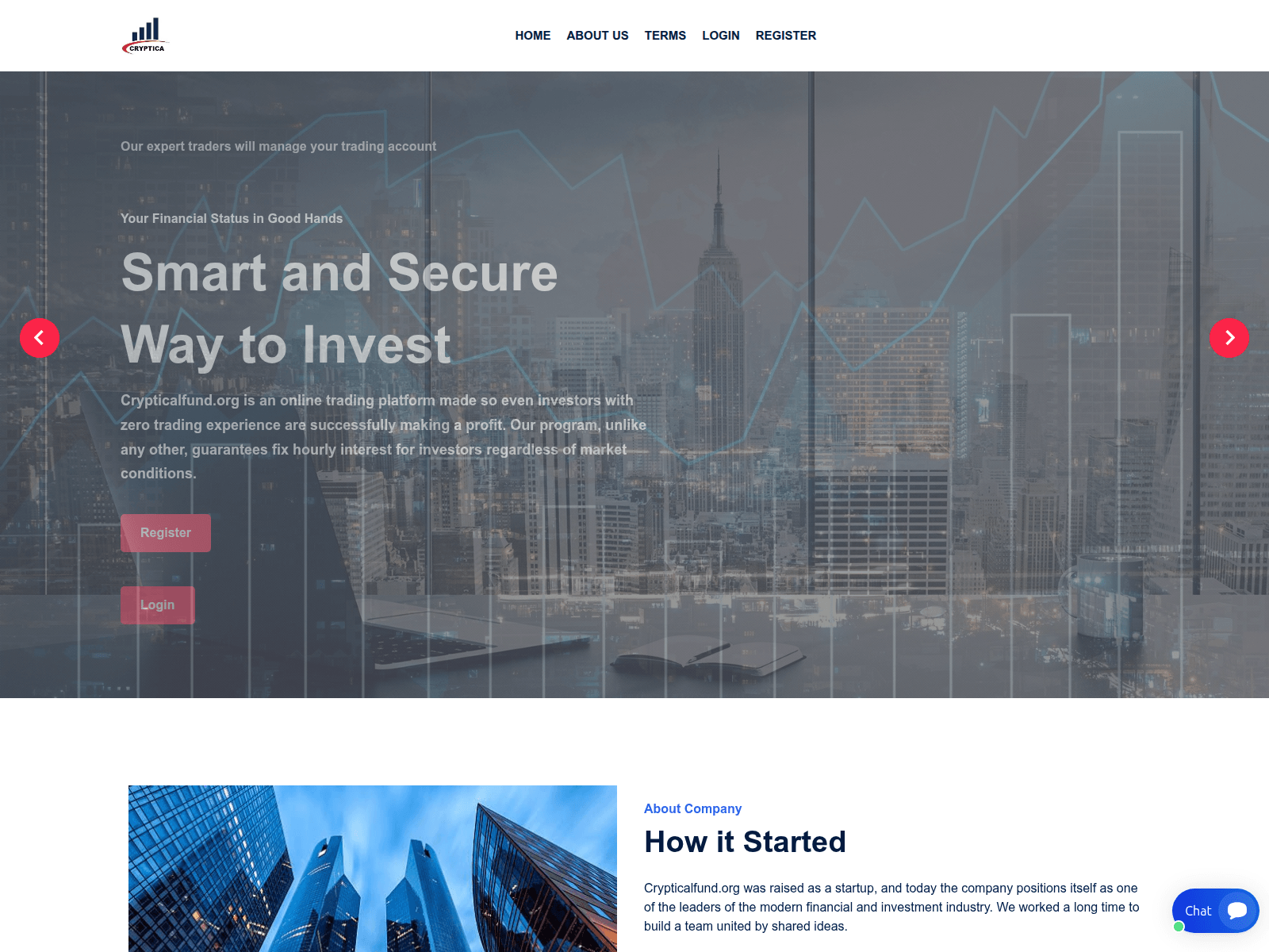 Screenshot of crypticalfund.ltd.zetashares.com