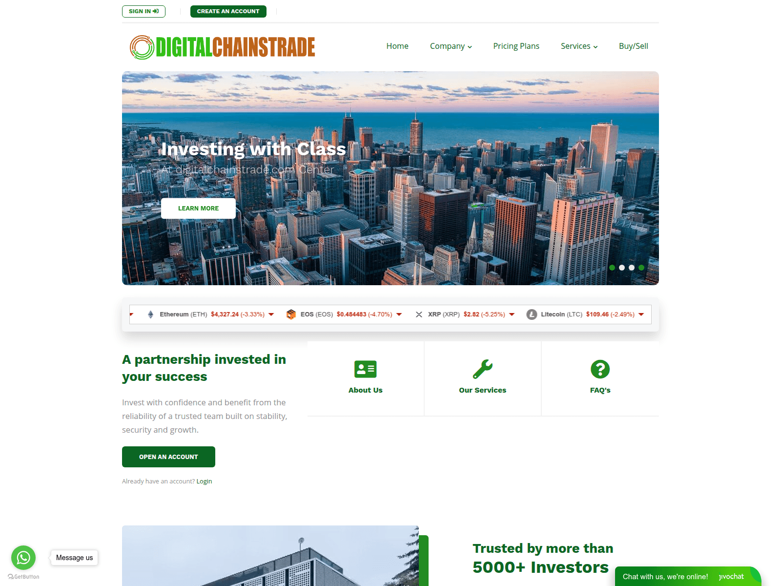 Screenshot of digitalchainstrade.com