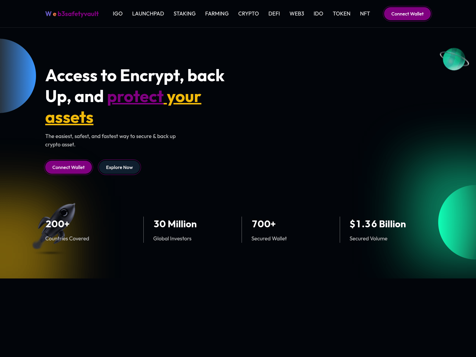 Screenshot of web3safetyvault.com