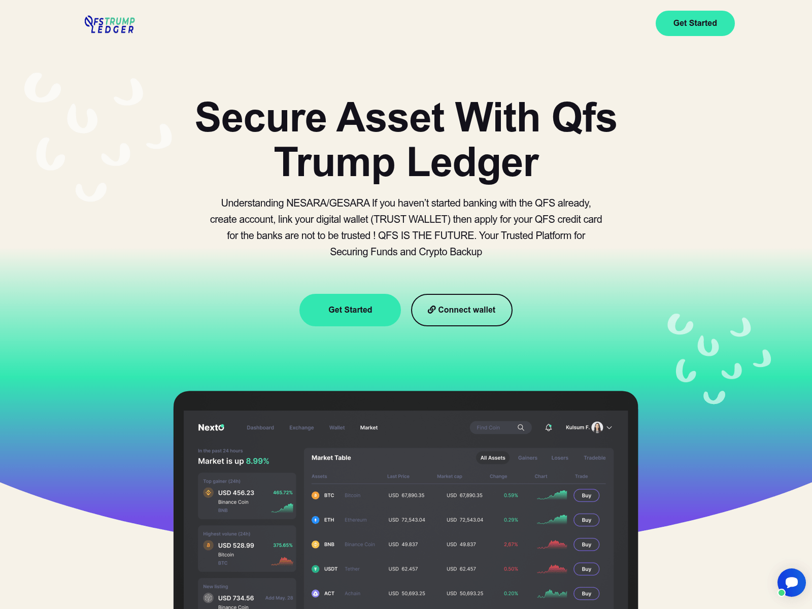Screenshot of qfstrumpledger.com