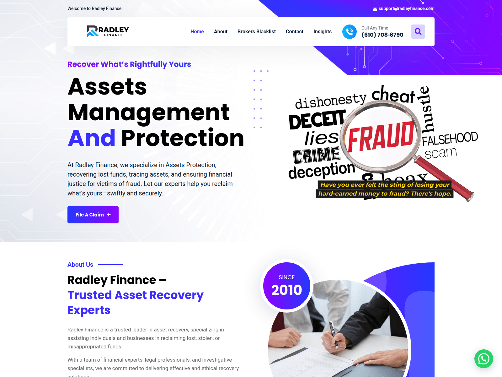 Screenshot of radleyfinance.com