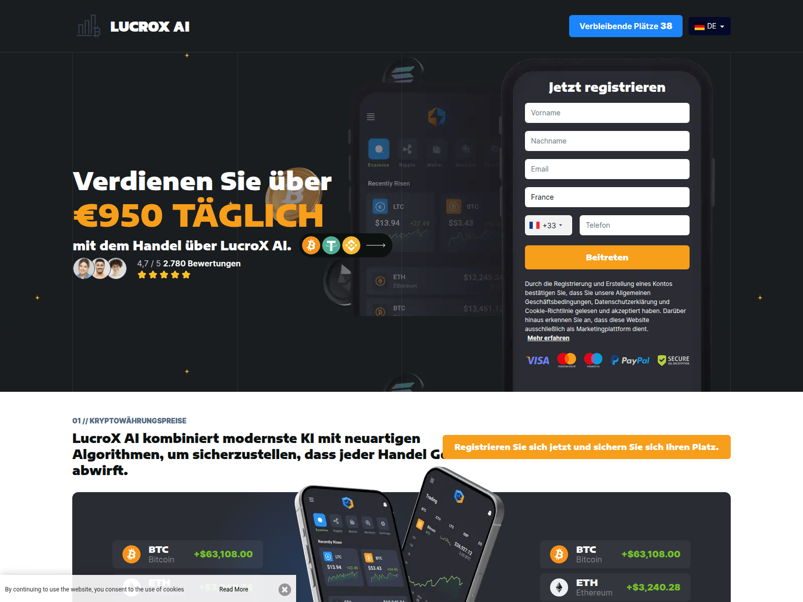 Screenshot of lucrox-aitech-com.bestmarketingoffer.com