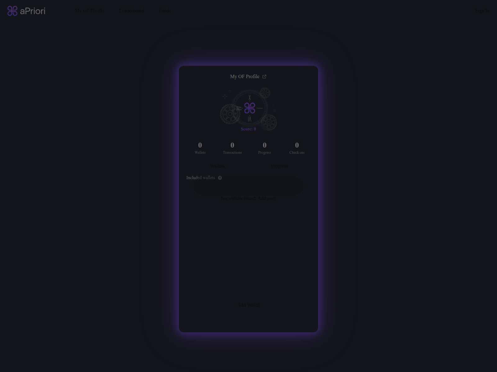 Screenshot of apriori-testnet.web.app