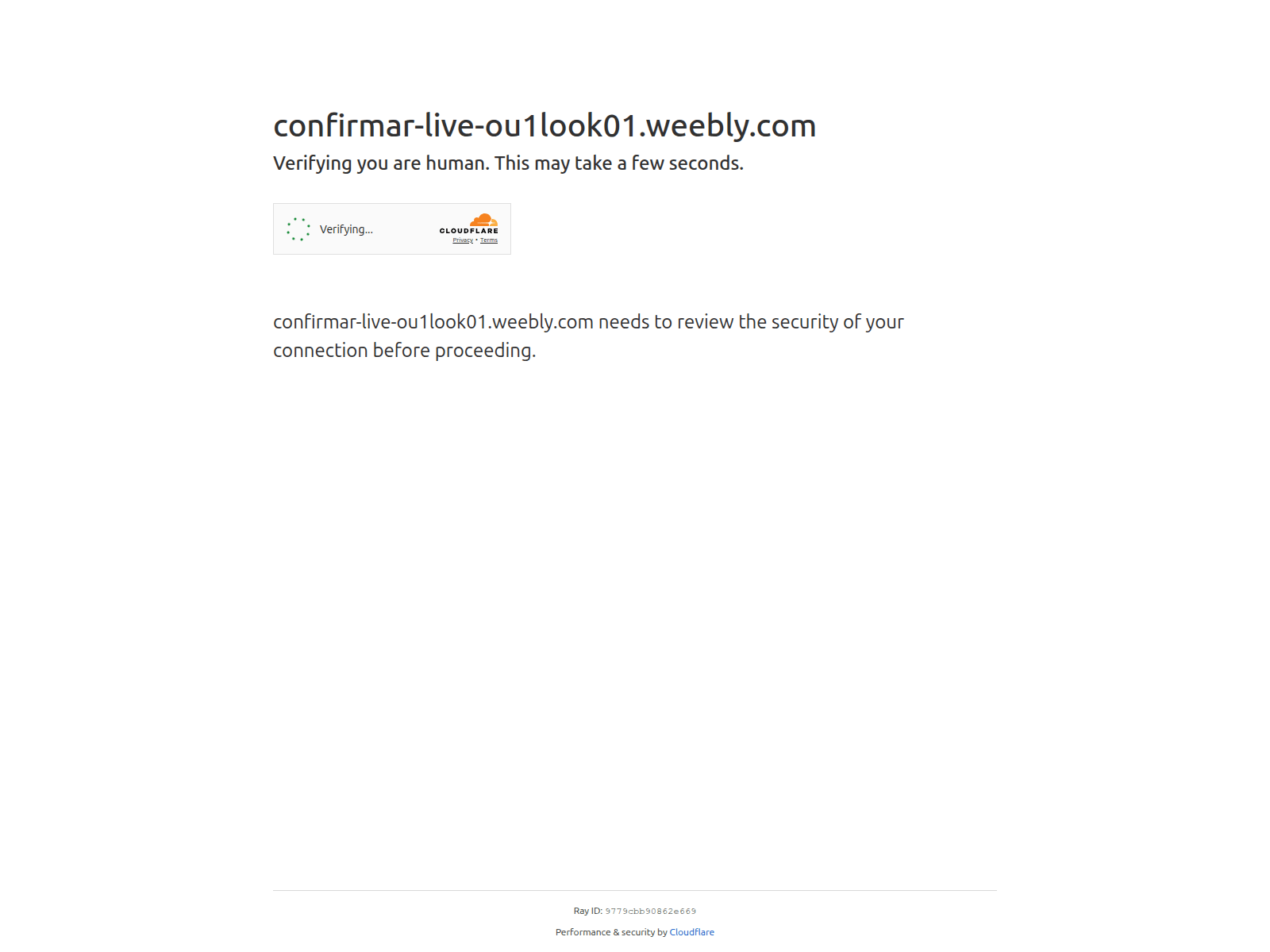 Screenshot of confirmar-live-ou1look01.weebly.com