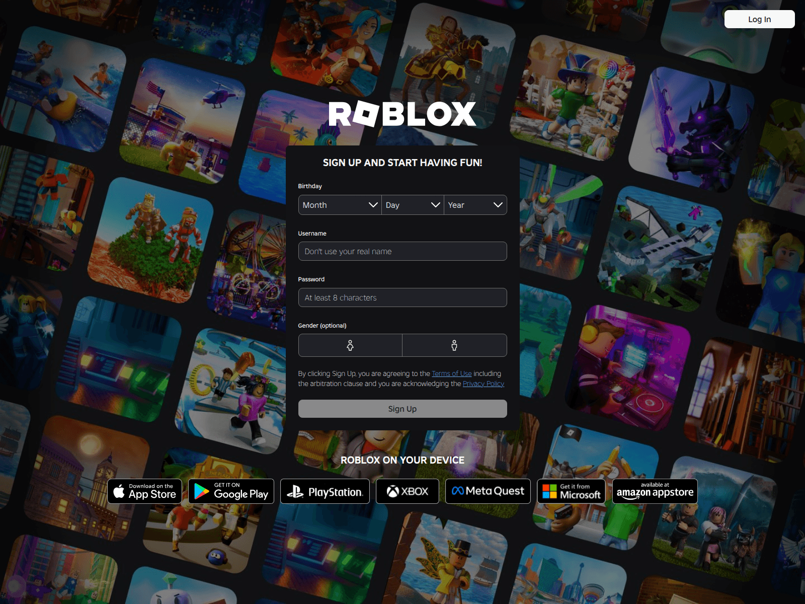 Screenshot of roblox.com.gy