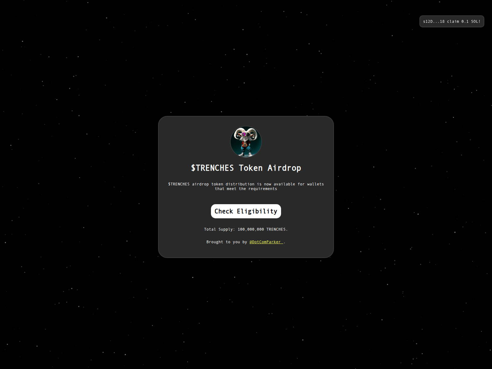 Screenshot of parker-drops.xyz