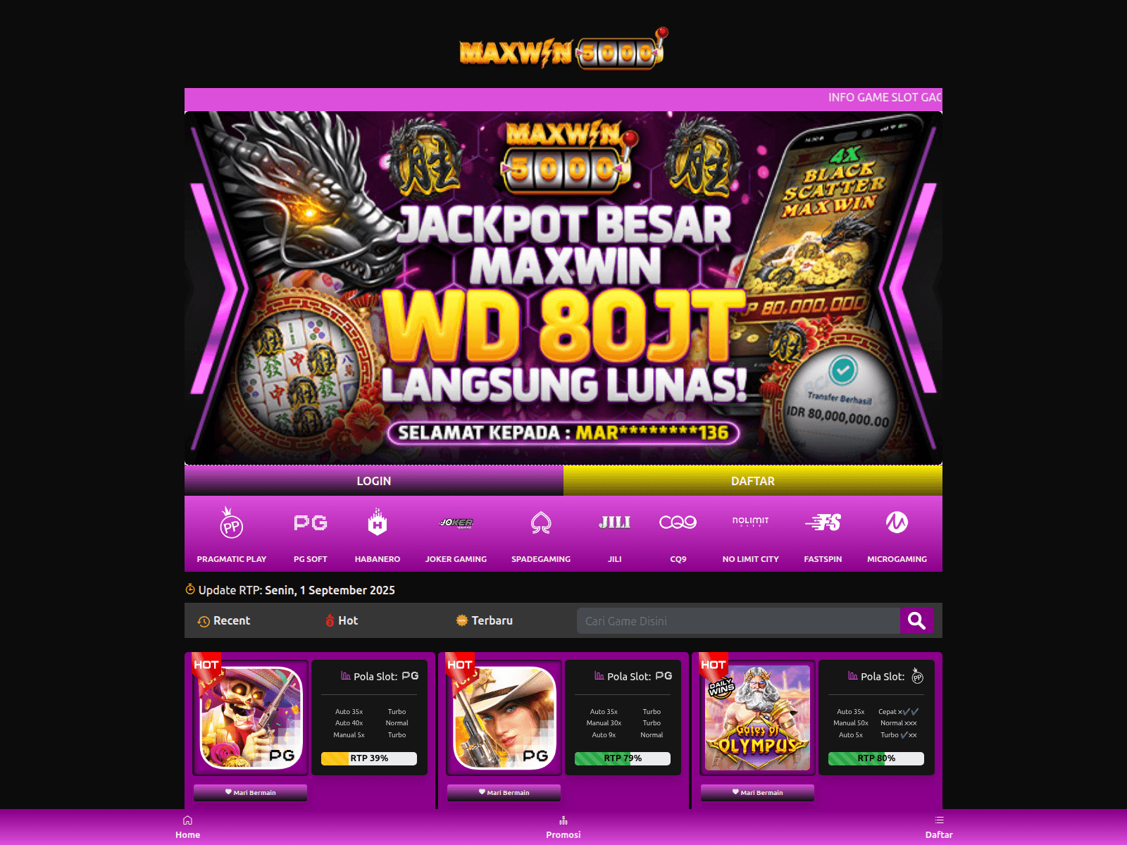 Screenshot of rtpmaxwin5000.com