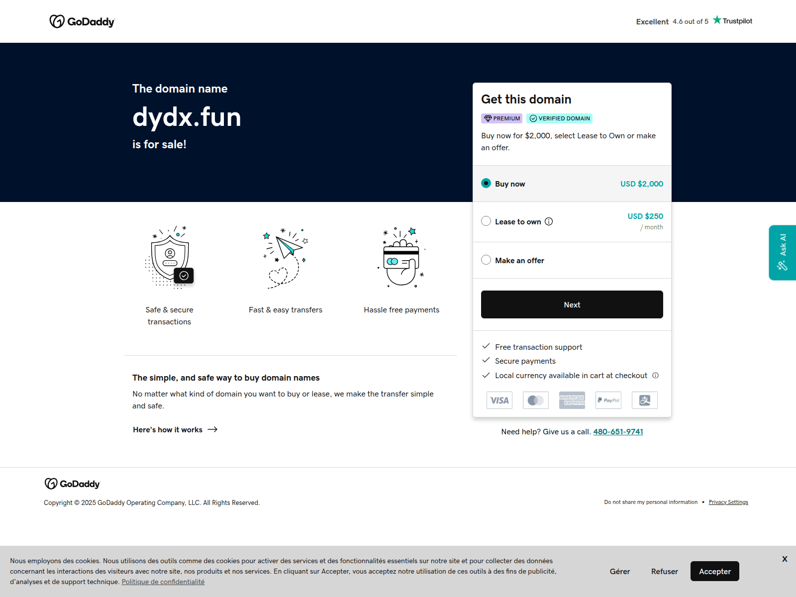 Screenshot of dydx.fun